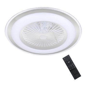 Brilagi - Iluminação LED com regulação e ventoinha RONDA LED/48W/230V 3000-6000K prateada + controlo remoto