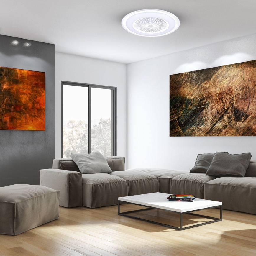 Brilagi - Iluminação LED com regulação e ventoinha RONDA LED/48W/230V 3000-6000K branco + controlo remoto