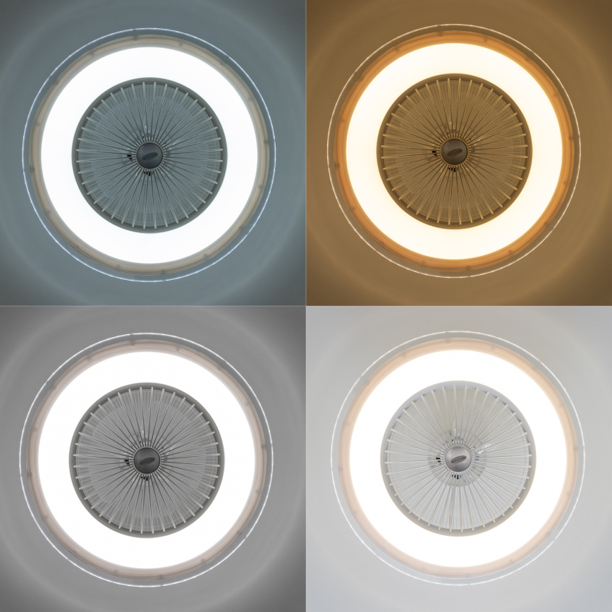 Brilagi - Iluminação LED com regulação e ventoinha RONDA LED/48W/230V 3000-6000K branco + controlo remoto