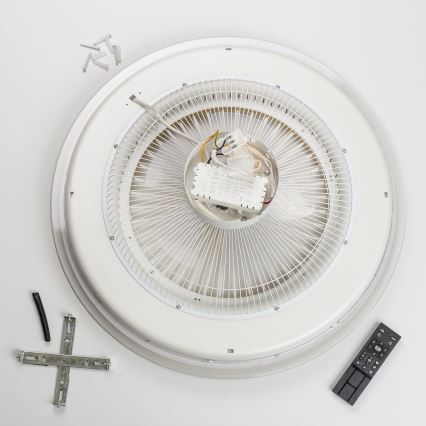 Brilagi - Iluminação LED com regulação e ventoinha RONDA LED/48W/230V 3000-6000K prateada + controlo remoto