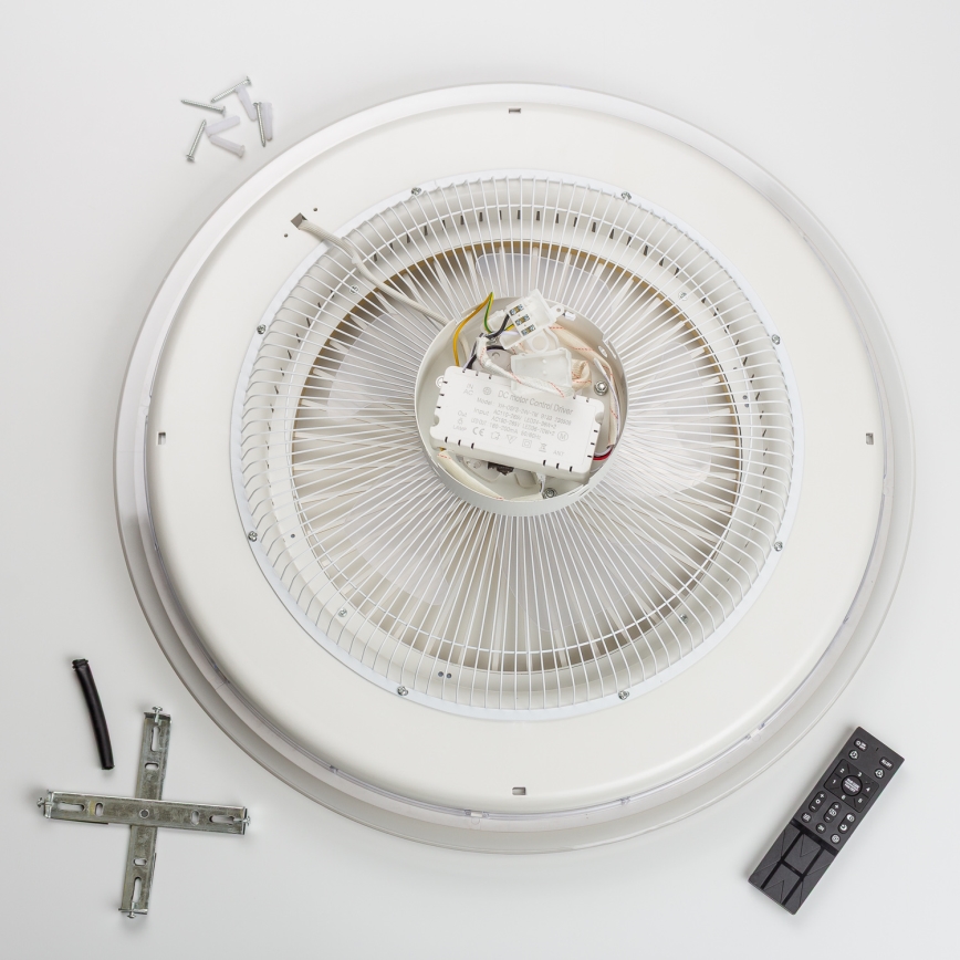Brilagi - Iluminação LED com regulação e ventoinha RONDA LED/48W/230V 3000-6000K prateada + controlo remoto