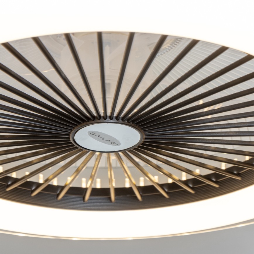 Brilagi - Iluminação LED com regulação e ventoinha RONDA LED/48W/230V 3000-6000K preto + controlo remoto