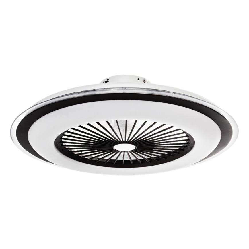 Brilagi - Iluminação LED com regulação e ventoinha RONDA LED/48W/230V 3000-6000K preto + controlo remoto