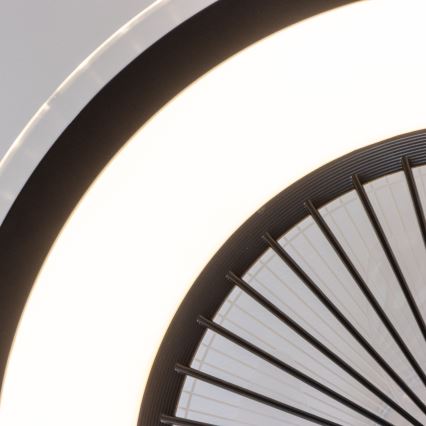 Brilagi - Iluminação LED com regulação e ventoinha RONDA LED/48W/230V 3000-6000K preto + controlo remoto