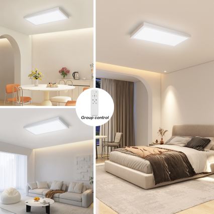 Brilagi - Iluminação de teto para casa de banho LED com regulação FRAME SMART LED/30W/230V 30x60 cm 3000-6000K IP44 branco + comando