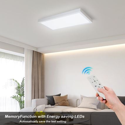 Brilagi - Iluminação de teto para casa de banho LED com regulação FRAME SMART LED/30W/230V 30x60 cm 3000-6000K IP44 branco + comando