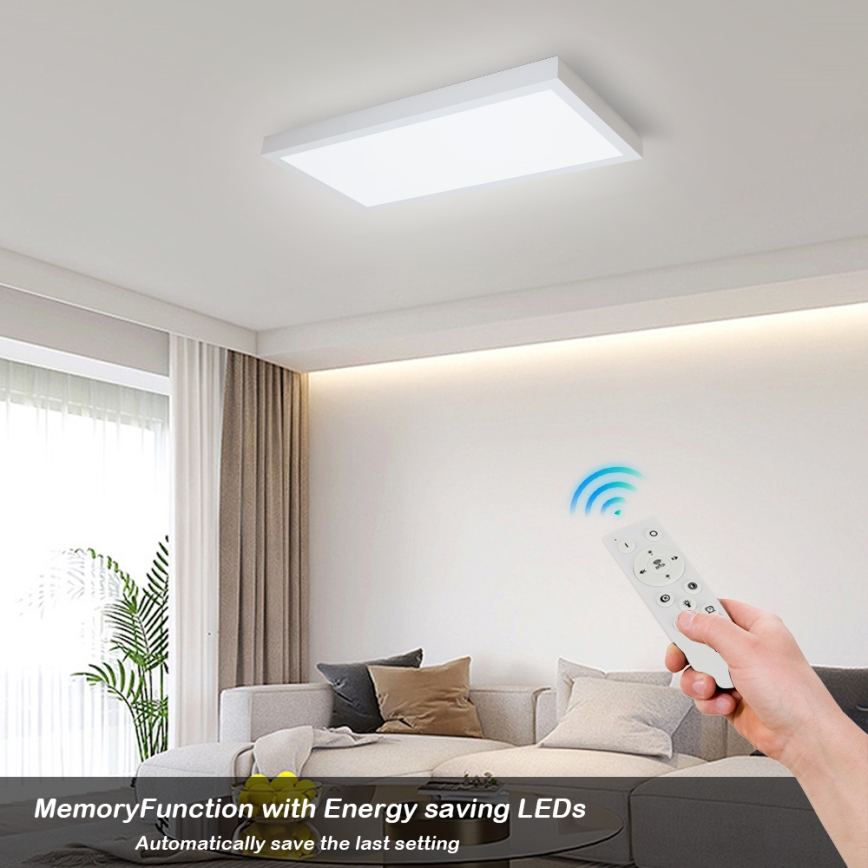 Brilagi - Iluminação de teto para casa de banho LED com regulação FRAME SMART LED/30W/230V 30x60 cm 3000-6000K IP44 branco + comando