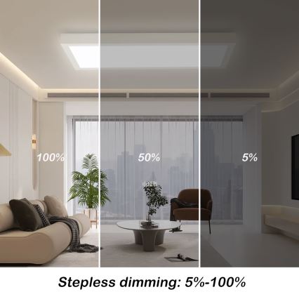 Brilagi - Iluminação de teto para casa de banho LED com regulação FRAME SMART LED/30W/230V 30x60 cm 3000-6000K IP44 branco + comando
