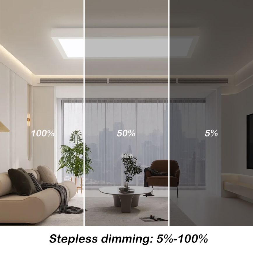Brilagi - Iluminação de teto para casa de banho LED com regulação FRAME SMART LED/30W/230V 30x60 cm 3000-6000K IP44 branco + comando