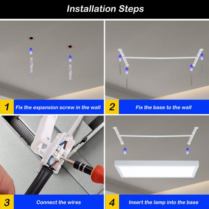 Brilagi - Iluminação de teto para casa de banho LED com regulação FRAME SMART LED/30W/230V 30x60 cm 3000-6000K IP44 branco + comando