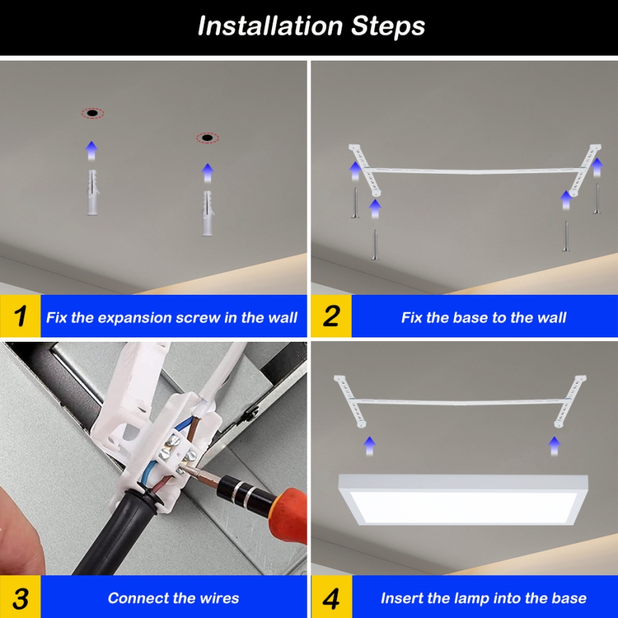 Brilagi - Iluminação de teto para casa de banho LED com regulação FRAME SMART LED/30W/230V 30x60 cm 3000-6000K IP44 branco + comando