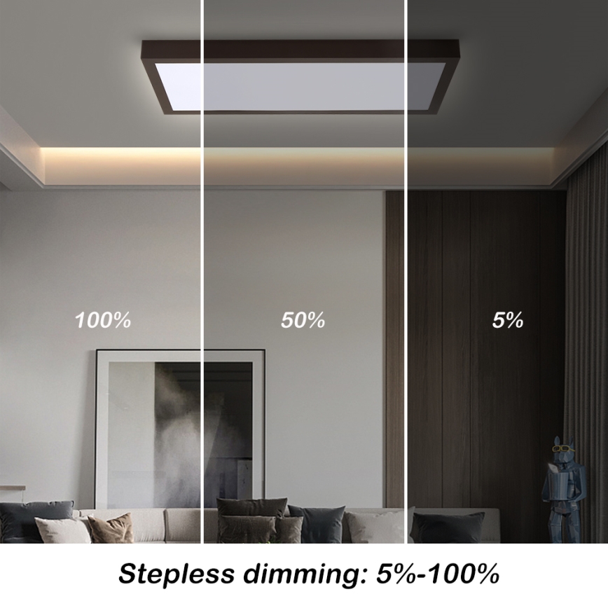 Brilagi - Iluminação de teto para casa de banho LED com regulação FRAME SMART LED/30W/230V 30x60 cm 3000-6000K  IP44 preto  + comando