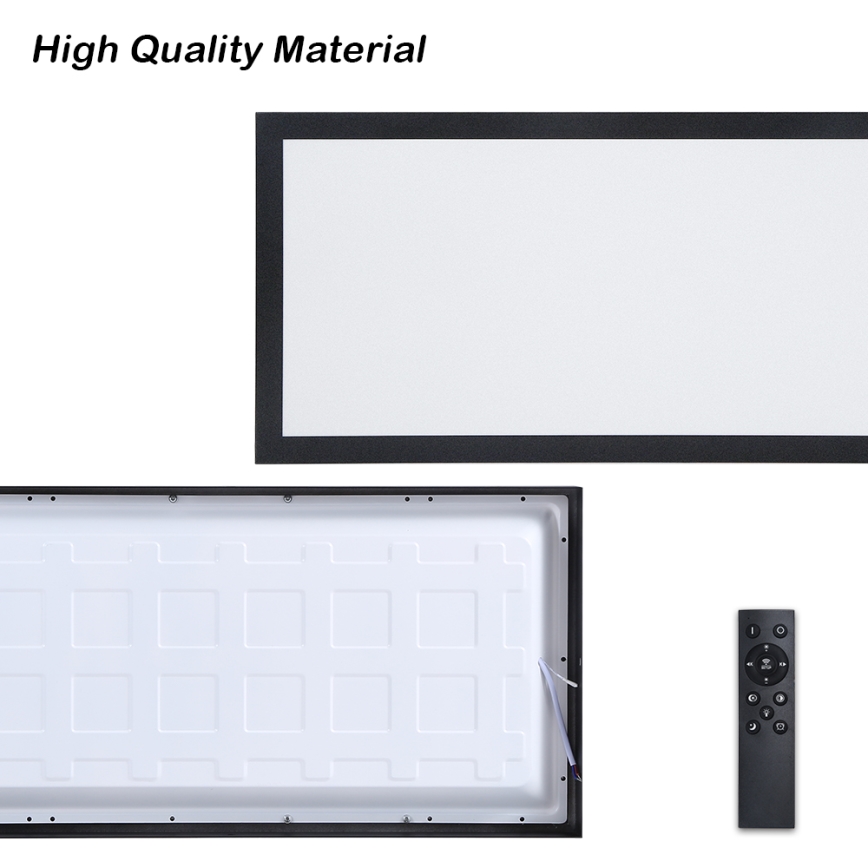 Brilagi - Iluminação de teto para casa de banho LED com regulação FRAME SMART LED/30W/230V 30x60 cm 3000-6000K  IP44 preto  + comando