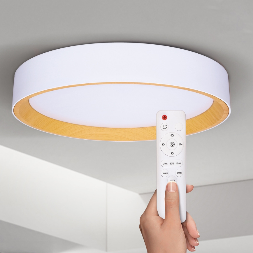 Brilagi - Iluminação de teto LED com regulação LARIOS LED/48W/230V 3000-6500K ø 39 cm branco + comando