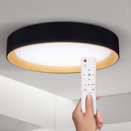 Brilagi - Iluminação de teto LED com regulação LARIOS LED/48W/230V 3000-6500K ø 39 cm preto + comando