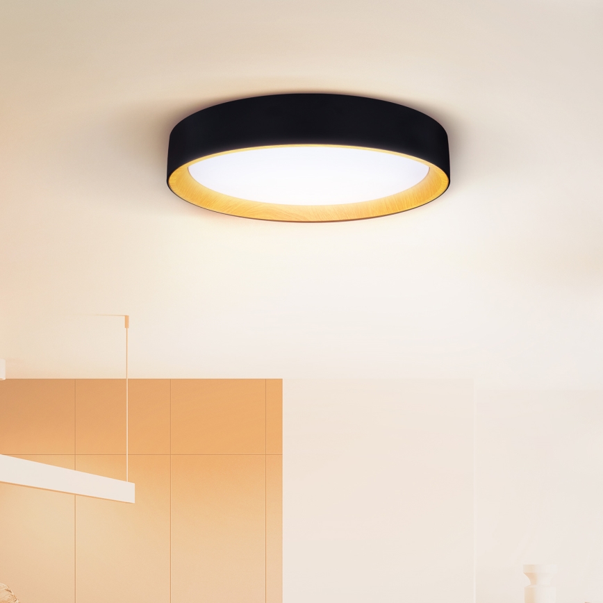 Brilagi - Iluminação de teto LED com regulação LARIOS LED/48W/230V 3000-6500K ø 39 cm preto + comando