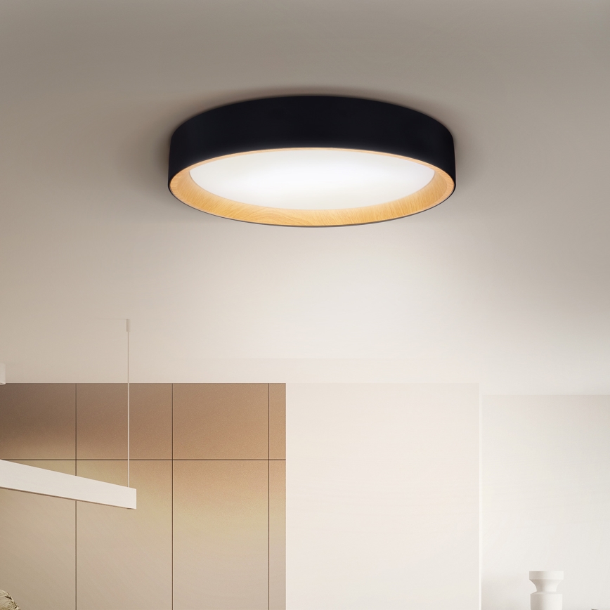 Brilagi - Iluminação de teto LED com regulação LARIOS LED/48W/230V 3000-6500K ø 39 cm preto + comando