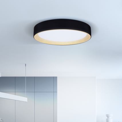 Brilagi - Iluminação de teto LED com regulação LARIOS LED/48W/230V 3000-6500K ø 39 cm preto + comando