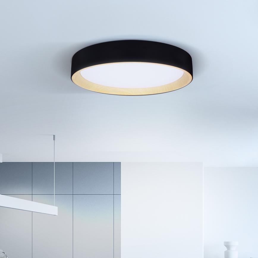 Brilagi - Iluminação de teto LED com regulação LARIOS LED/48W/230V 3000-6500K ø 39 cm preto + comando