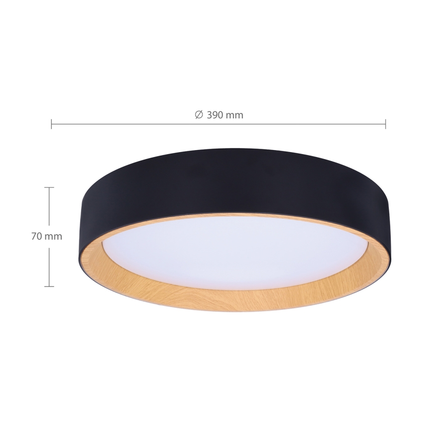 Brilagi - Iluminação de teto LED com regulação LARIOS LED/48W/230V 3000-6500K ø 39 cm preto + comando