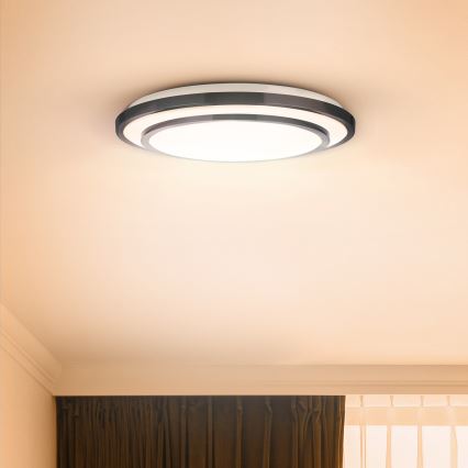 Brilagi - Iluminação de teto LED com regulação LUCIANO LED/48W/230V 3000-6500K ø 39 cm preto + comando