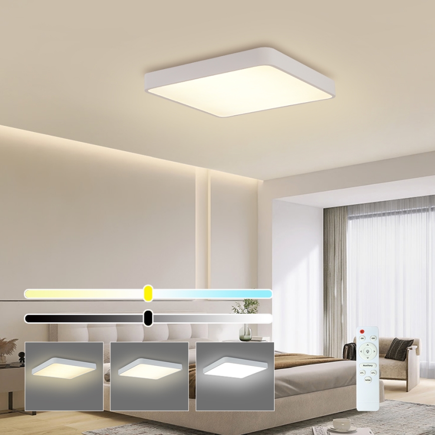 Brilagi - Iluminação de teto LED com regulação POOL LED/48W/230V 3000-6000K 50x50 cm branco + comando