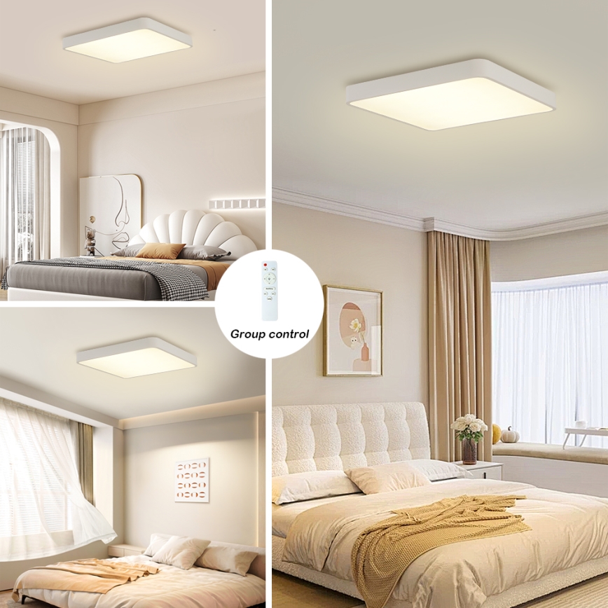 Brilagi - Iluminação de teto LED com regulação POOL LED/48W/230V 3000-6000K 50x50 cm branco + comando