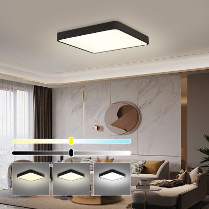 Brilagi - Iluminação de teto LED com regulação POOL LED/48W/230V 3000-6000K 50x50 cm preto + comando