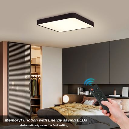 Brilagi - Iluminação de teto LED com regulação POOL LED/48W/230V 3000-6000K 50x50 cm preto + comando