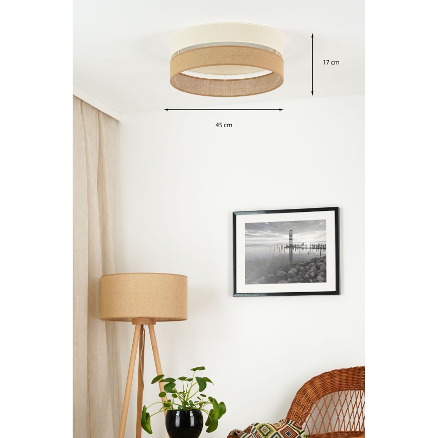 Brilagi - Iluminação de teto LED com regulação ROYAL YUTE LED/24W/230V diâmetro 45 cm 3000/4000/6500K bege/creme  + comando