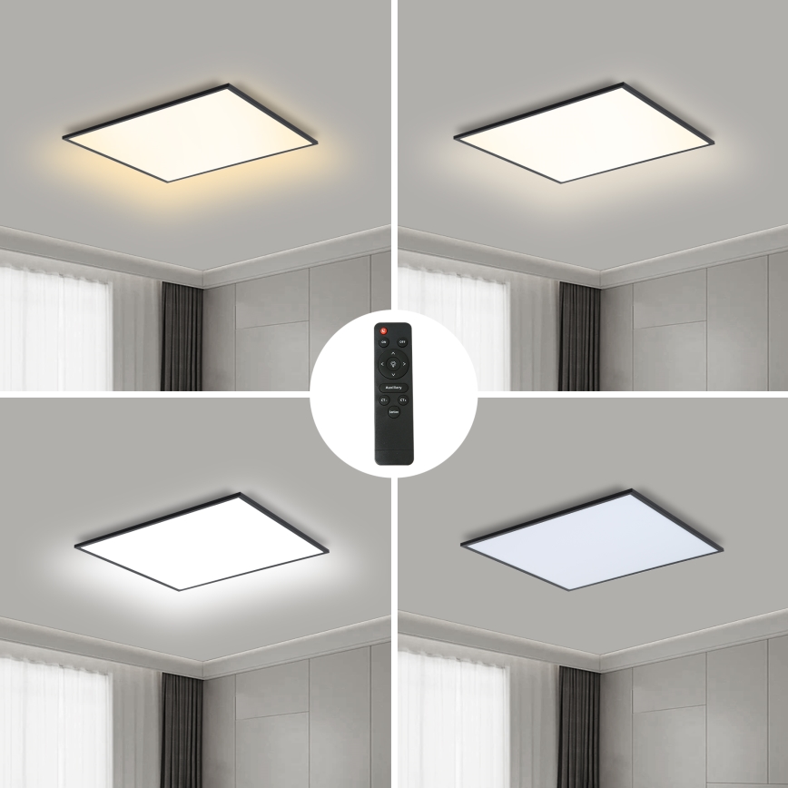 Brilagi - Iluminação de teto LED com regulação SLIMFRAME LED/36W/230V 45x45 cm 3000-6000K preto + comando