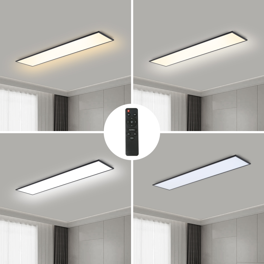 Brilagi - Iluminação de teto LED com regulação SLIMFRAME LED/58W/230V 120x30 cm 3000-6000K preto + comando