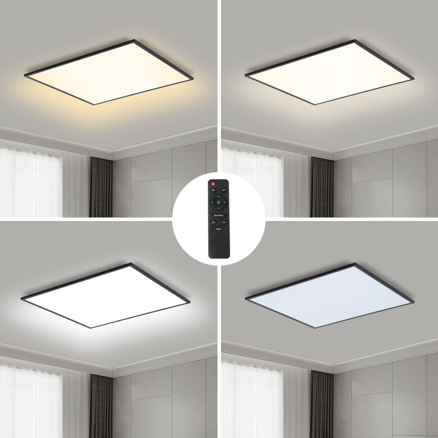 Brilagi - Iluminação de teto LED com regulação SLIMFRAME LED/58W/230V 60x60 cm 3000-6000K preto + comando