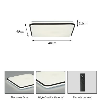 Brilagi - Iluminação de teto LED com regulação SMART LED/28W/230V 3000-6000K 40x40 cm Wi-Fi Tuya + comando