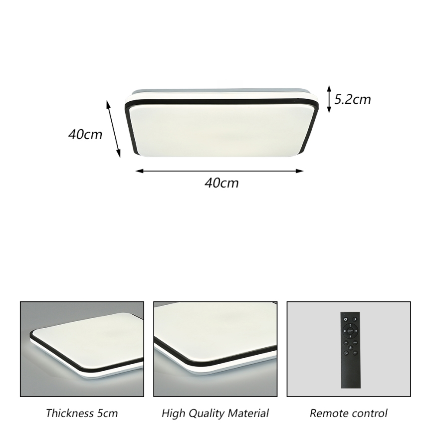 Brilagi - Iluminação de teto LED com regulação SMART LED/28W/230V 3000-6000K 40x40 cm Wi-Fi Tuya + comando