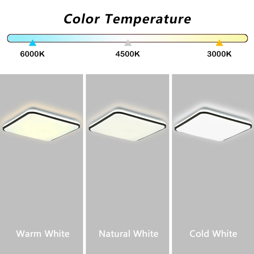 Brilagi - Iluminação de teto LED com regulação SMART LED/36W/230V 3000-6000K 45x45 cm Wi-Fi Tuya + comando
