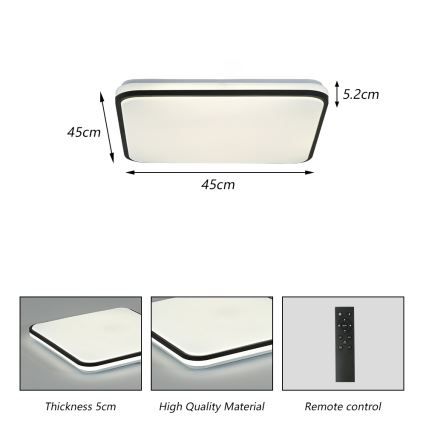 Brilagi - Iluminação de teto LED com regulação SMART LED/36W/230V 3000-6000K 45x45 cm Wi-Fi Tuya + comando