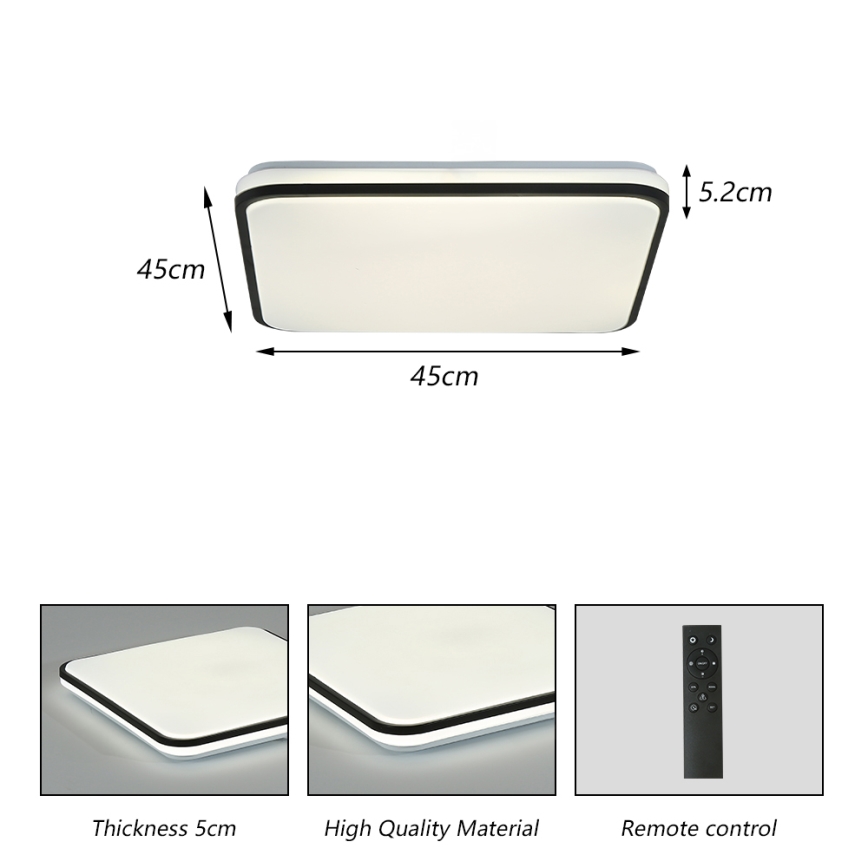 Brilagi - Iluminação de teto LED com regulação SMART LED/36W/230V 3000-6000K 45x45 cm Wi-Fi Tuya + comando