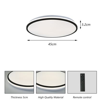 Brilagi - Iluminação de teto LED com regulação SMART LED/36W/230V 3000-6000K diâmetro 45 cm Wi-Fi Tuya + comando
