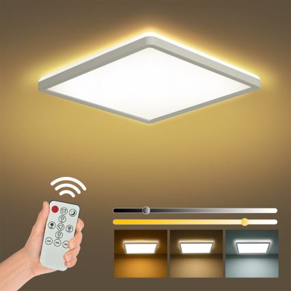 Brilagi - Iluminação de teto LED com regulação ULTRA SLIM LED/18W/230V 2700-6500K 30x30 cm branco + comando