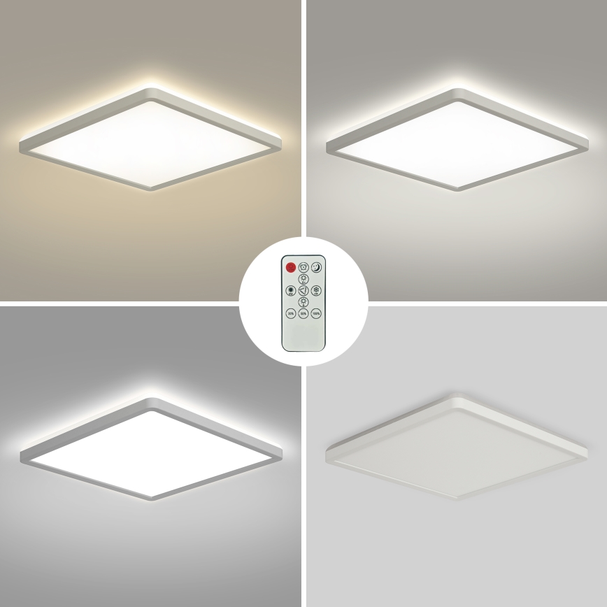 Brilagi - Iluminação de teto LED com regulação ULTRA SLIM LED/18W/230V 2700-6500K 30x30 cm branco + comando