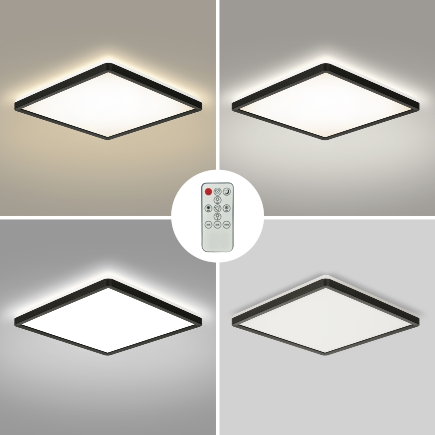 Brilagi - Iluminação de teto LED com regulação ULTRA SLIM LED/18W/230V 2700-6500K 30x30 cm preto + comando