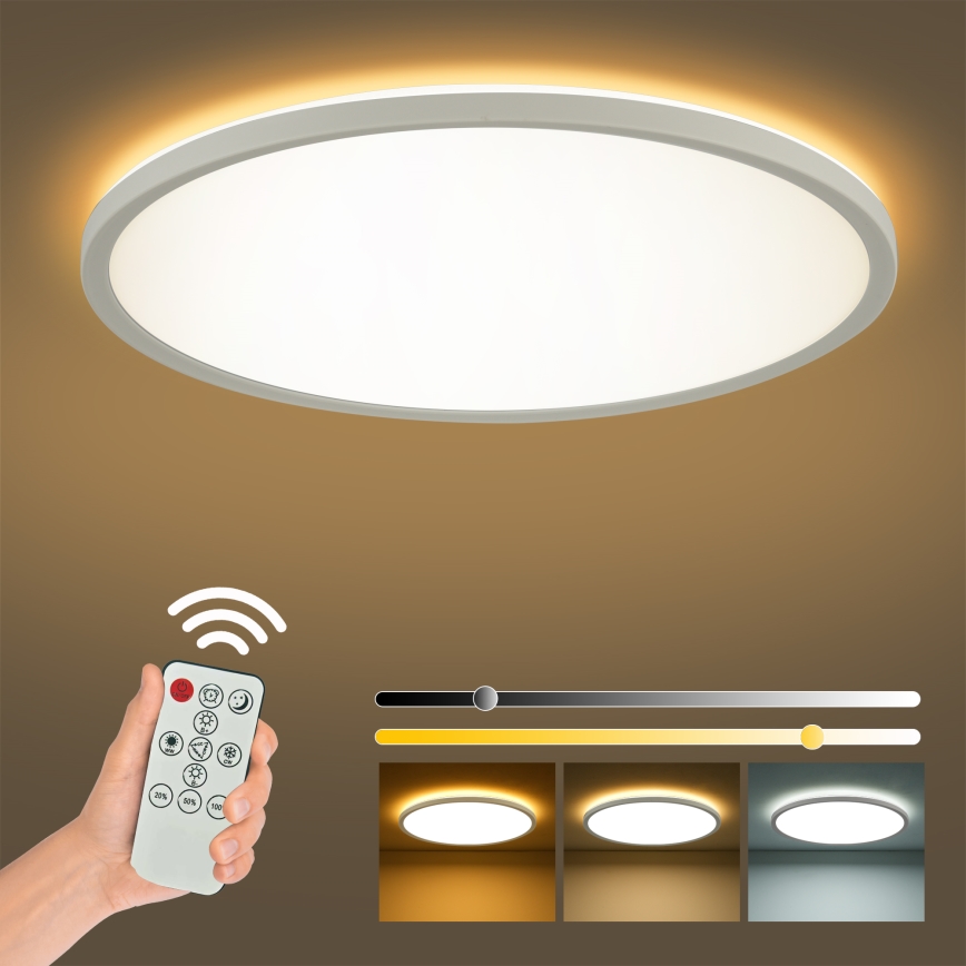 Brilagi - Iluminação de teto LED com regulação ULTRA SLIM LED/24W/230V 2700-6500K diâmetro 42 cm branco + comando