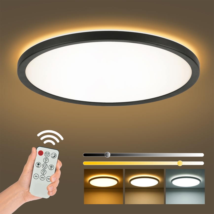 Brilagi - Iluminação de teto LED com regulação ULTRA SLIM LED/24W/230V 2700-6500K diâmetro 42 cm preto + comando