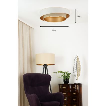 Brilagi - Iluminação de teto LED com regulação VEGAS SHINE LED/24W/230V diâmetro 60 cm 3000/4000/6500K creme/bege + comando