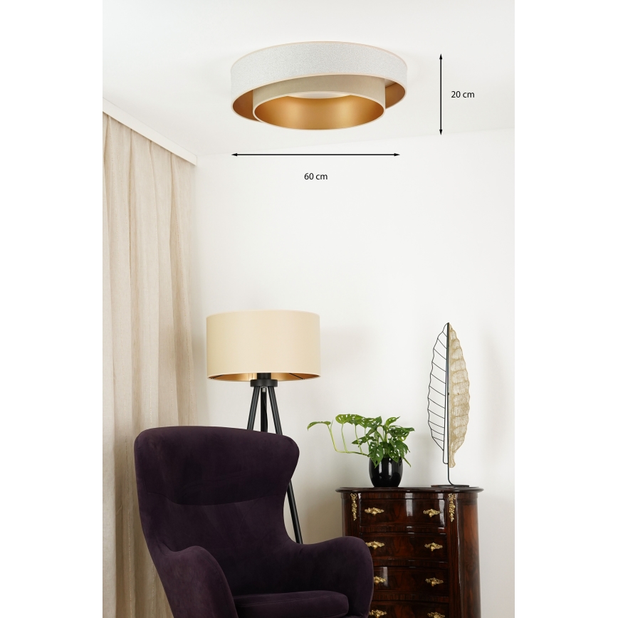 Brilagi - Iluminação de teto LED com regulação VEGAS SHINE LED/24W/230V diâmetro 60 cm 3000/4000/6500K creme/bege + comando