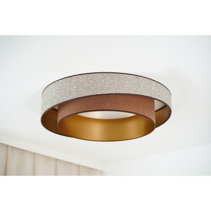 Brilagi - Iluminação de teto LED com regulação VEGAS SHINE LED/24W/230V diâmetro 60 cm 3000/4000/6500K castanho + comando