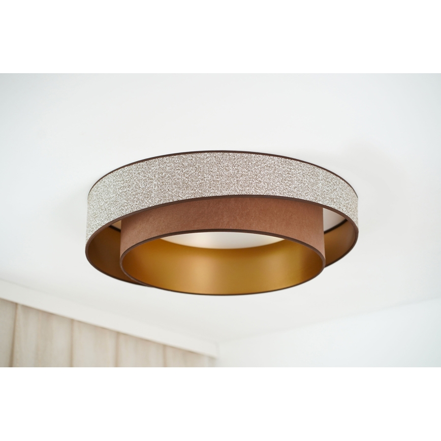 Brilagi - Iluminação de teto LED com regulação VEGAS SHINE LED/24W/230V diâmetro 60 cm 3000/4000/6500K castanho + comando