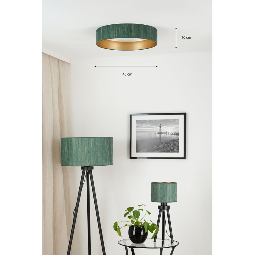 Brilagi - Iluminação de teto LED com regulação VEGAS SHINE LED/24W/230V 3000/4000/6500K palha verde/dourado + comando