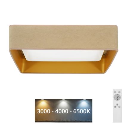 Brilagi - Iluminação de teto LED com regulação VELVET SQUARE LED/24W/230V 3000/4000/6500K + controlo remoto bege